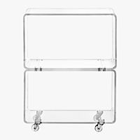 peekaboo clear rolling two shelf