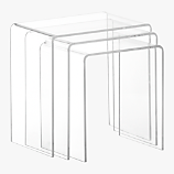 peekaboo clear nesting tables set of three