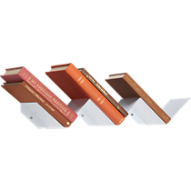 perforated bent metal bookshelf