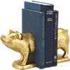 gold pig bookends set of two