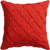 pintuck red-orange 18" pillow