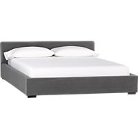plush grey queen bed