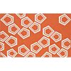 polygon dhurrie orange rug.