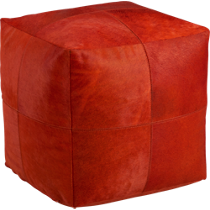 pony up red-orange pouf