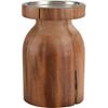 saal wood small candleholder. 4"dia.x6"H