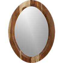 shesham oval mirror with white rim