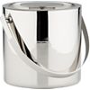stainless steel shiny ice bucket. 6"Wx6.75"Dx6"H