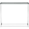 smart glass top console table. 36"Wx10"Dx30.25"H