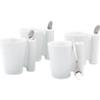 8-piece spoon coffee mug white gift set