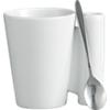 spoon coffee mug white with stainless steel spoon