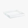 square hi-gloss white tray. 16"sq.x2.25"H