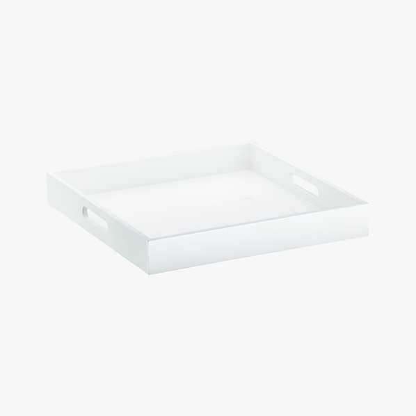 SquareHiGlsTrayWhiteS12