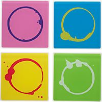 set of 4 stained coasters