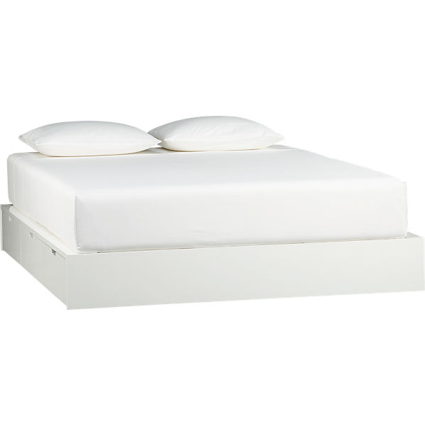 stowaway white queen bed  CB2