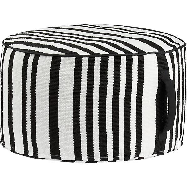 StripeWovenPoufBWS13