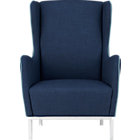 study wingback chair in navy with surf piping.