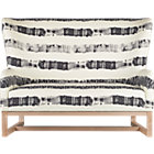 suitor loveseat in graphite stripe.