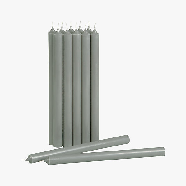 grey taper candles set of 12 CB2