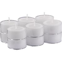 set of 12 clear-cupped tealight candles