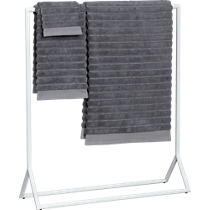 white metal towel rack