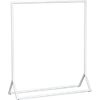 white metal towel rack.