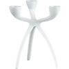 tri taper small white candleholder. 6.25"dia.x7.25"H