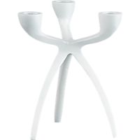 tri taper small white candleholder