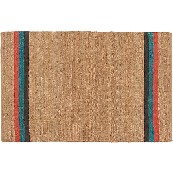 tri stripe jute rug 5'x8' CB2