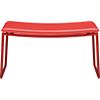 triumph ottoman in red. 27.75"Wx16.5"Dx14.5"H