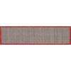 tweed dark brown linen with burnt orange border runner