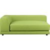 uno left arm sofa in kiwi.overall: 65"Wx48"Dx24"Hinterior seat: 54"Wx35"Dx17"H