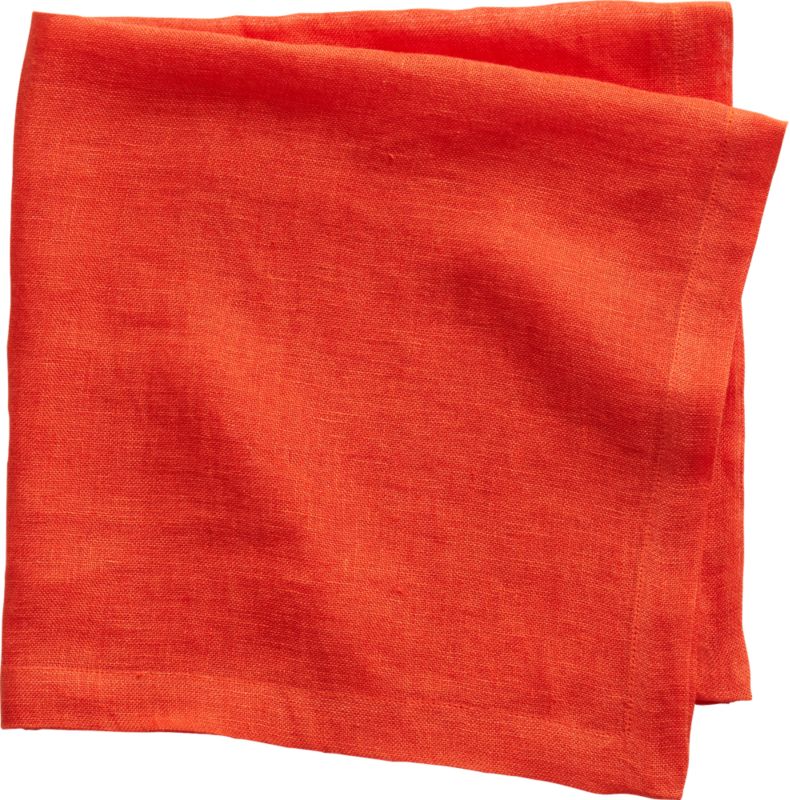 uno orange linen napkin CB2