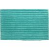 vertical stripe aqua bath rug.