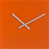 square orange wall clock. 20"sq.x1.5"D