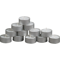 aluminum-cupped tealight candles set of 12