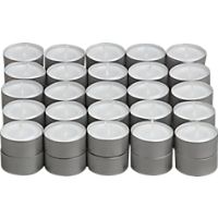 set of 50 aluminum-cupped tealight candles