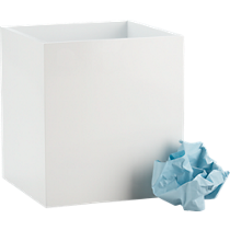 white wastecan