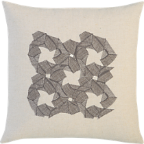 zen embroidered flower 16" pillow