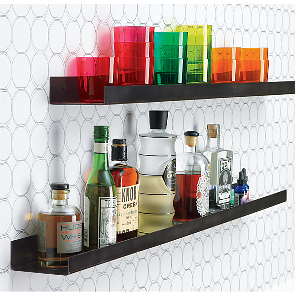 metal gunmetal wall shelf 48" CB2